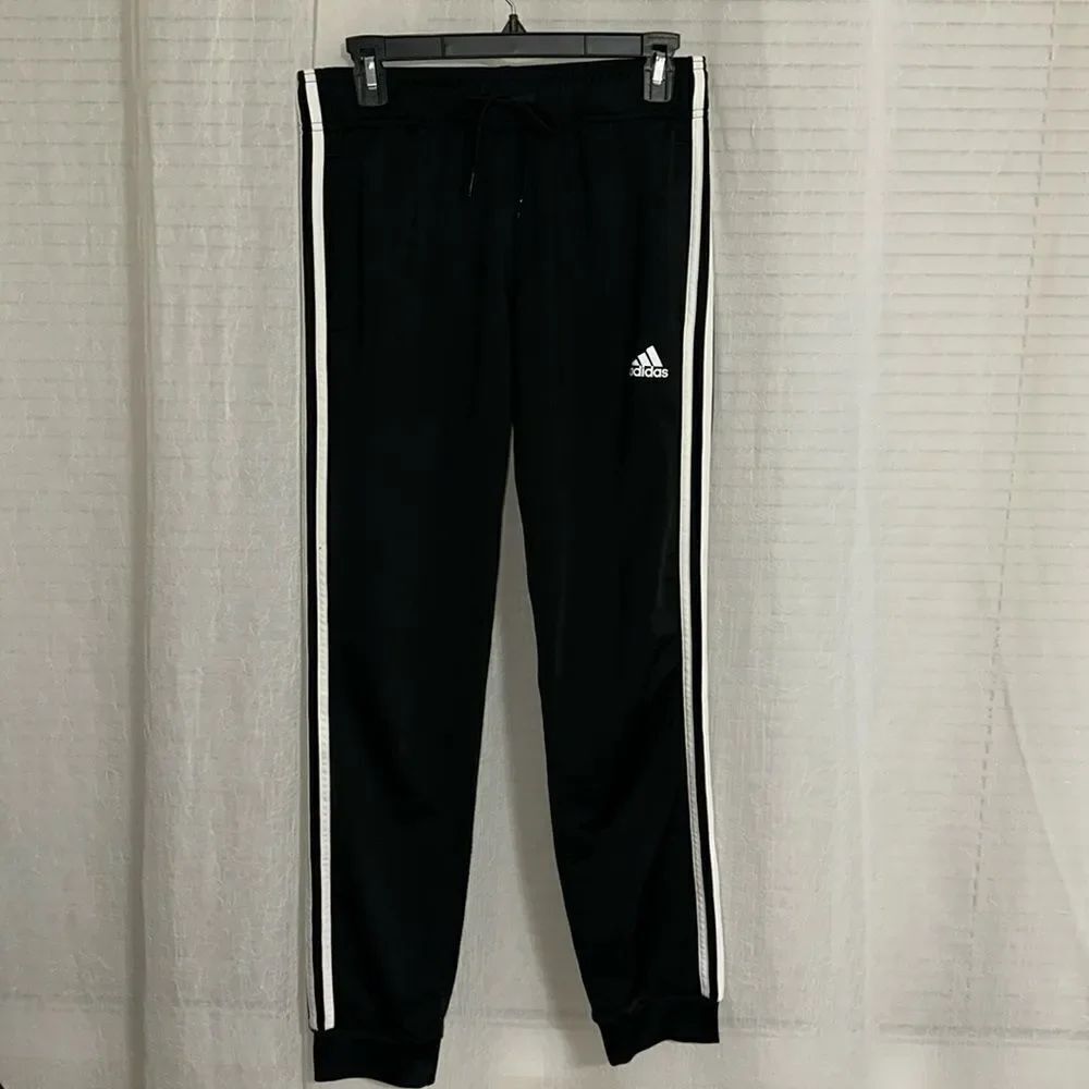 adidas S Primegreen Athletic Three Stripe Black White Drawstring Jogger